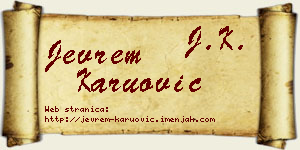 Jevrem Karuović vizit kartica